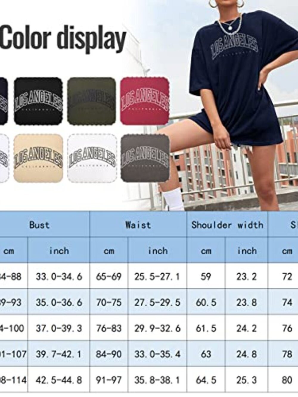 🆕 T Shirts for Women, Oversized Graphic Tees Cotton T-Shrits for Summer, - Picture 6 of 6